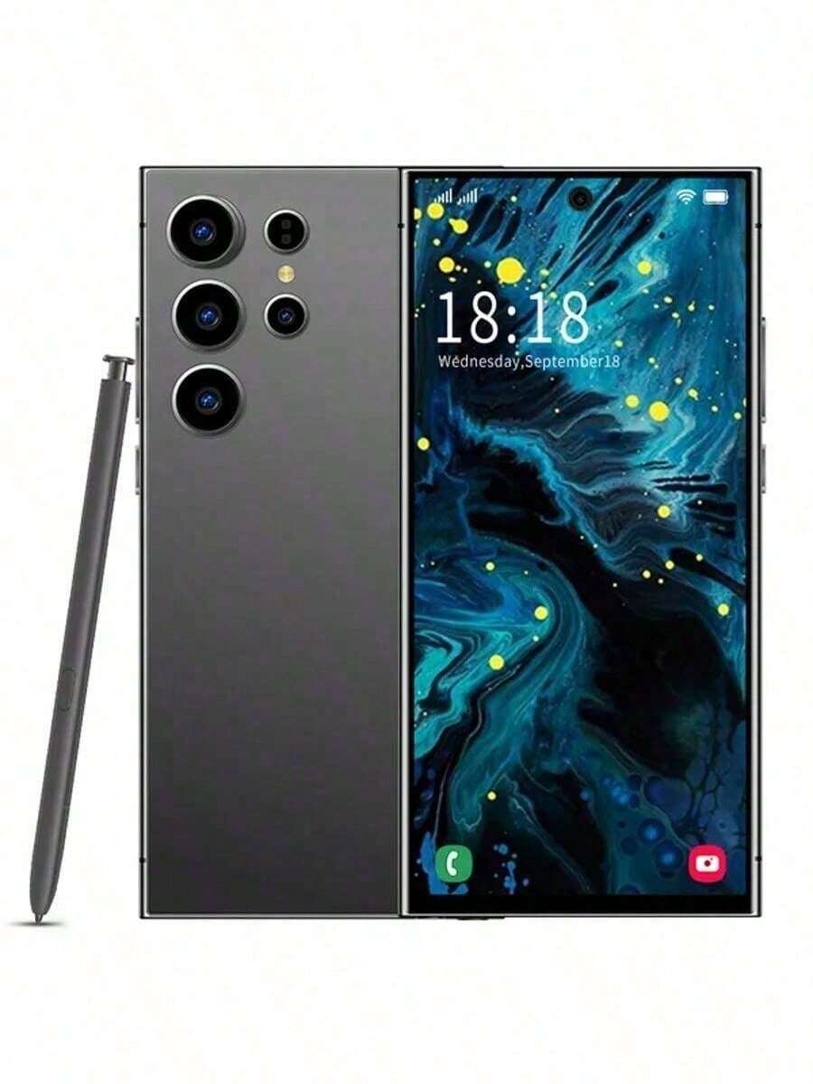 S24 Ultra Cell Phone 5G Unlocked Phone,Smartphone With Tool Pen, Android 14.0 Cell Phone 6GB+256GB Dual SIM Dual Standby OTG (Black) - 黑色 - 查看 1