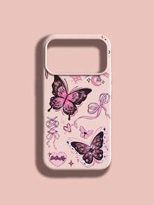 1个蝴蝶花朵图案液态硅胶防震手机壳，兼容苹果iPhone Xs/Xs Max/Xr/11/12/13/14/15/16 Pro/Pro Max/14/15/16 Plus/17，男女通用，可作为节日礼物 - 彩色 - 查看 2