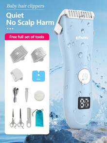 ENSSU 1 Set New Children's Hair Clipper Kit: SkinProtect Technology, Low Noise & Cordless - Washable Haircut Tools For Kids