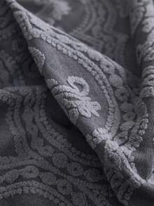 1pc European Retro Floral Jacquard Stretch Sofa Cover, Dust-Proof And Dirt-Resistant, Elastic One-Piece Full Coverage Sofa Protector, Home Decor, Machine Washable - Dark Grey - View 7