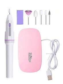 二合一便携式UV/LED美甲灯 - 迷你老鼠造型，6个灯泡，USB供电，可折叠，轻巧便携，适用于凝胶指甲油和指甲粉/白色迷你老鼠美甲灯，美甲烘干灯，便携式迷你USB供电，家用凝胶固化灯，专业沙龙美甲灯，家用DIY