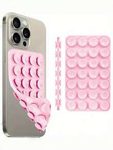 1pc Silicone Phone Sticky Grip Handle, Suction Phone Case Stand, Hands-Free Sticky Phone Handle For Selfie And Video, Mobile Finger Grip Stand Compatible With IPhone, Android Phone, Gift For Birthday, Family, Friends Gifts Birthday Bathroom Phone Holder Phone Stand Phone Accessories Sticky Stand - Multicolor - View 4