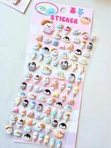 Pegatinas de espuma 3D - Comida de dibujos animados y personajes lindos, sushi, conejo, pegatinas decorativas mini para fundas de teléfono, diarios, scrapbooking - Multicolor - Ver 15