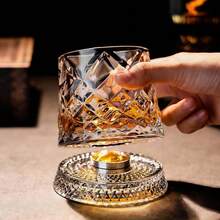 Roterande dekompressionskopp, högvärdig, lätt och lyxig stil, kristallbas, vinglas för hemmabruk - Istapp roterande whiskyglas - Visa 4