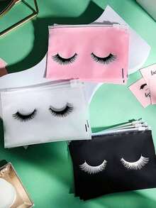 10pcs/30pcs Eyelash Care Bags, Eyelash Packaging Bags, Cosmetic Original Design Bags, Suitable For Vanity Accessory Storage, Jewelry Storage Box, Cosmetic Storage Box, Perfume Storage Box, Cosmetic Bag, Small Eyelash Zipper Case, Travel Care Accessories, Organized Makeup Bag, Travel Essentials. - Multicolor - View 6