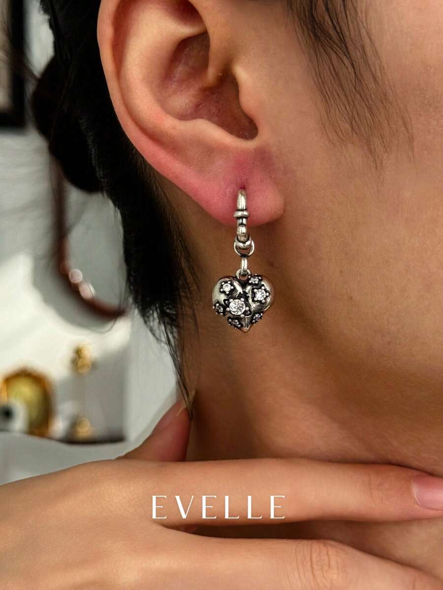 Silver Earrings, Elegant & Cute Copper Cubic Zirconia Earrings, Suitable For Daily Wear And Gatherings - Silver - View 1