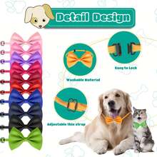 10 piezas de lazos de colores aleatorios lindos para mascotas, accesorios de flores de corbata de moño para perros y gatos - Multicolor - Ver 5