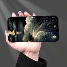Starry Sky Pattern Phone Case, Shockproof Phone Protective Cover, Phone Accessory Compatible With IPhone 16 15 14 13 12 11 Plus Pro Max - Black - View 9