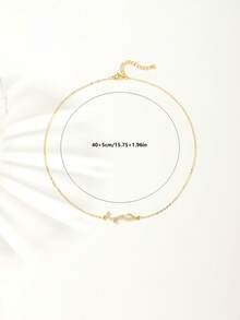 1pc Minimalist LOVE Zirconia Necklace, Suitable For Daily Wear - Yellow Gold - View 5