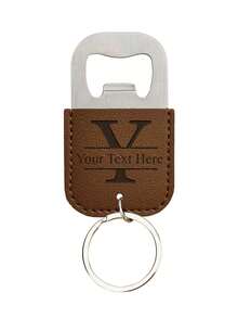 Customized Leather Keychain, Leather Bottle Opener Keyring 2-In-1, Engraved Name Car Key Chain Bag Charm, Wedding Party Favors, Birthday Gift - Coffee Brown - View 35
