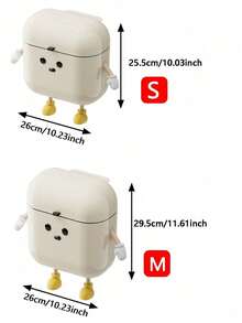 Cute Cartoon Design Wall-Mounted Kitchen Trash Can With Lid, Plastic Garbage Bin, Odor-Sealing Technology, Space-Saving Household/Bathroom Rectangular Waste Container - Multicolor - View 10