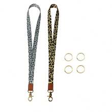 1pc Keychain Lanyard, Key Chain, Unisex Long Lanyard, Cute Neck Strap ID Card Holder Wallet, Phone Lanyard With Gold Key Ring, Thick ID Badge Holder - Multicolor - View 2