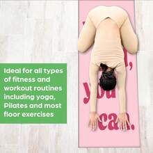 1pc 71*22inch Yoga Mat, "You Can Do It, Girl" Non-Slip Wear-Resistant Extra Wide & Thick Fitness Mat, Home Use Professional Beginner Yoga Training Mat - You Can Do It, Girl. - View 3
