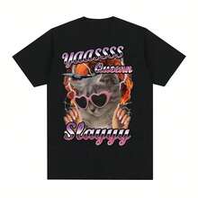 Men Clothing Men T Shirt Music Album Graphic T Shirt Fashion Trending Streetwear Retro Cool Tops Unisex Tees Unisex T-Shirts - 黑色 - 查看 1