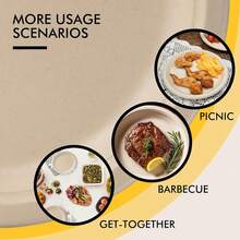 50/25/2pcs Pack Thick Compostable Disposable Paper Plates (10 Inch), Natural Sugarcane Plates, Microwave . High-Quality Tableware Suitable For Family Events, Schools, Restaurants, Office Lunches, BBQs, Picnics, Outdoor Activities, Birthday Parties, Weddings, Etc. - Brown - View 3