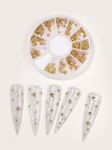 1pc Star Shaped Nail Art Decoration, DIY Nail Jewelry, Nail Gems, Nail Supplies Nails - Gold - View 2