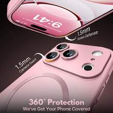 1PC Pink Metal Finish Soft Phone Case Compatible With IPhone 17 17 Air 17 Pro 17 Pro Max, Featuring Scratch-Resistant, Shock-Absorbing Full Camera Protection In An Ultra-Thin Design, Compatible With IPhone 13 11 16 Pro Max 15 14 12 16e - Rose Gold - View 5