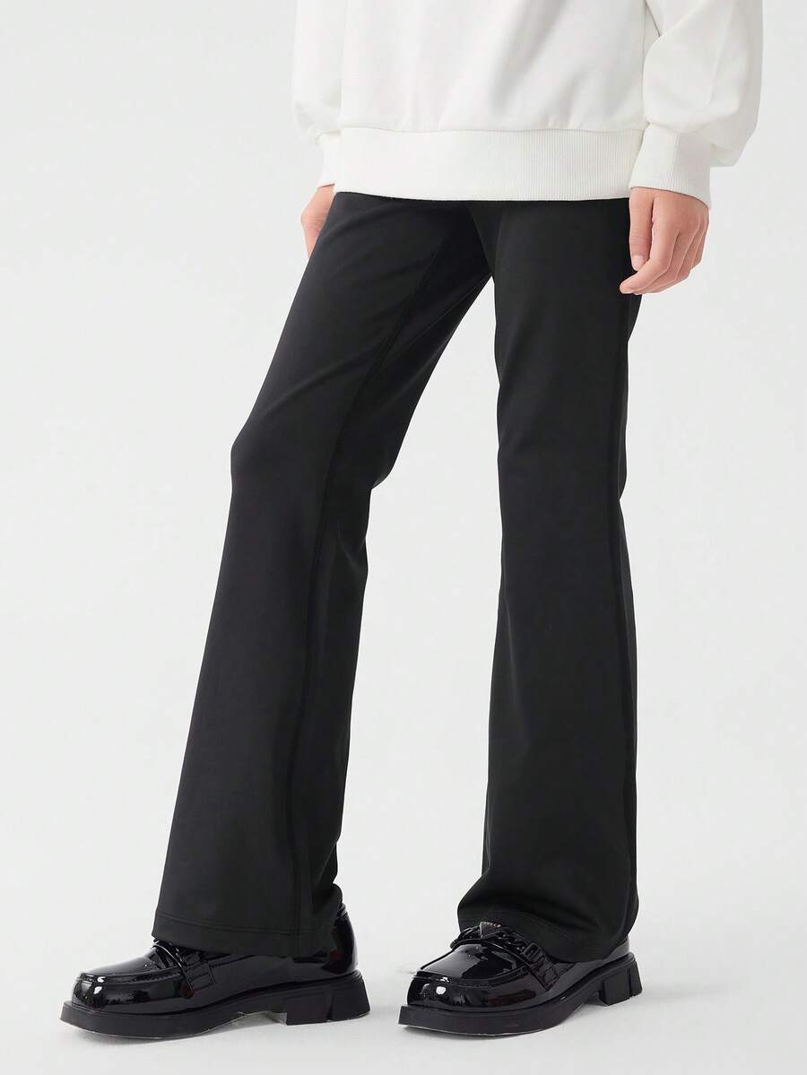 Balabala Girls' Flared Leggings, Quick-Dry Yoga Pants Spring 2026 - Black - View 1