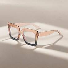 Y2K  Versatile Fashion Glasses, Ultra-Light Simple Retro Classic Design, Suitable For Parties, Shopping, Daily Casual Wear, Great Gift Choice - 黑框白平面 - 查看 5