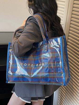 Nowa, wysokiej jakości torba typu tote z kolekcji wiosna/lato 2026, o dużej pojemności, z PVC, na ramię, na plażę, z nadrukiem, na co dzień, unisexowa torba podróżna, odpowiednia na podróż, zakupy, randki, jako prezent dla kobiet, odpowiednia dla nastolatek, studentek i kobiet pracujących w biurze, do biura, szkoły, pracy, biznesu, dojazdów do pracy, na zewnątrz, w podróży, na piknik (należy umieścić w przewiewnym miejscu na 1-3 dni, aby rozproszyć zapach materiału)