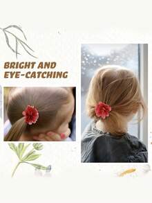24 PCS Chiffon Flower Hair Bows Clips Artificial Fabric Flower Hair Clips Fine Accessories For Girls