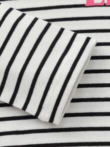 Balabala Girls' Long Sleeve Graphic T-Shirt, Spring 2026 - Black and White - View 5