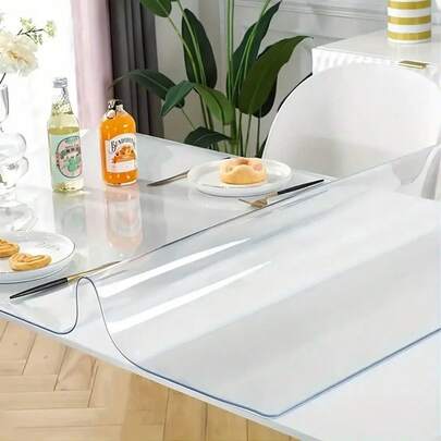 1 pièce Tapis de bureau transparent en PVC, protecteur de bureau, grand tapis de souris, tapis de bureau pour ordinateur portable, tapis de bureau pour manucure, tapis de table basse, tapis de coiffeuse, nappe super grande, imperméable, résistant à l'huile, résistant aux rayures, réutilisable pour la maison et le bureau