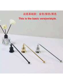 1pc Durable Multi-Color Metal Candle Snuffer - Elegant Handle Design, For Extinguishing Flames, Holiday Home Decor Gift, Suitable For Christmas, Valentine's Day, Birthday, Thanksgiving, Holiday Accessories | Refined Style | Sturdy & Durable - Multicolor - View 4