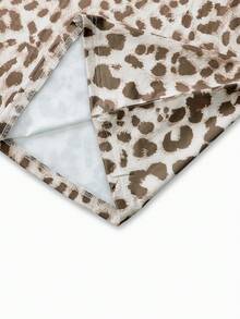 1pc Women's Long Leopard Print Jumpsuit Dress, Fitted Silhouette, Vintage Party, Backless Sexy Leopard Print Camisole Dress, Fashionable Outfit, Suitable For Spring/Summer Occasions, Casual Summer Dress For Outings - Rust Brown - View 5