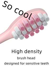 3 cabezales de repuesto para cepillo de dientes eléctrico, IPX7 a prueba de agua, 5 modos de limpieza, larga duración de la batería, recargable por USB, cepillo de dientes eléctrico para adultos, color rosa - Rosa - Ver 4