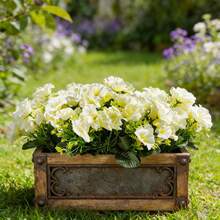 户外仿真花卉非常适合用于户外庭院花篮、花卉展示、营造春季田园风情、家居装饰，牵牛花仿真植物，6支装 - 彩色 - 查看 7