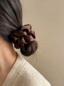 5pcs Ballet Bun Satin Scrunchies - Silky Texture For Girls, Suitable For Various Hair Volumes, Autumn/Winter Multi-Occasion Use - Bộ năm món nhiều màu - Xem 6