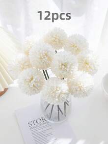 2/6/12PCS Artificial Ball, Chrysanthemum, Embroidered Ball, Wedding Decoration, Home Vase, Decoration, Dining, Living Room, Bedroom, Bedside Flower Arrangement, Bride Holding Flower, Wrist Flower, Breast Flower Material, Birthday Party Decoration Material, New Year's Valentine's Day Gifts,Fall Decor,Spring Decoration - Multicolor - View 12