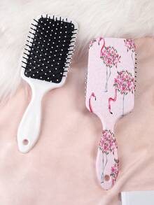 1pc Classic European Style Animal Series Air Cushion Comb, Featuring Elegant European Style Animal, Lucky Bird, Flamingo Pattern Design, Straight Hair Comb, Made Of PC+TPU Material