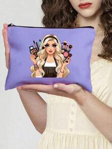 女士可爱美妆护肤旅行收纳包 - 轻便可折叠化妆包，拉链封口，大容量旅行化妆品收纳包，口红刷子收纳设计，男女通用拉链收纳袋，轻便可折叠收纳袋，女士便携式旅行洗漱包，口红包，零钱包，节日礼物化妆包，化妆品收纳整理包，化妆品收纳洗漱包，旅行洗漱包 - 彩色 - 查看 17