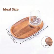 1/2pcs Wooden Cup Holder Plate, Rosewood Tray, Home Pizza Plate, Western Dining Plate, Snack Plate, Steak Plate, Pizza Baking Tray, Sushi Plate, Suitable For Halloween, Mother's Day, Kitchen Supplies, Home Decor Tray - Ginger - View 11