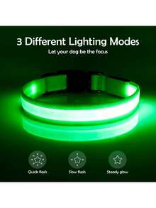 Vizpet LED 狗狗项圈,发光狗狗项圈,可调节 USB 充电超亮安全发光项圈,宠物发光项圈,夜间安全闪光狗狗项圈,可调节 - 彩色 - 查看 11