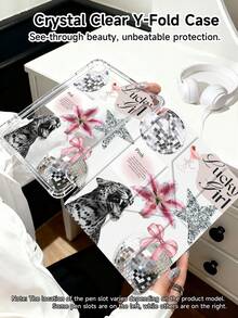 Leopard Light Ball Lily Pattern Tablet Case Compatible With IPad Air 11-Inch M3 2025 / M2 2024, IPad Air 5th Generation 2022 , IPad (A16) 11 Inch 11th Generation 2025,Compatible With Samsung Galaxy Tab,Kindle Paperwhite 12th Gen 2024, Clear Back ,Fashion Pattern Protective Case,Autlueomatic Sleep And Wake-Up Function, Airbag Protection, Suitable For Gifts And Office Use - Multicolor - View 5