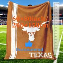 "Texas Longhorns NCAA Throw Blanket - Orange & White Longhorn Logo Design, Gift For Longhorns Fans, Cozy Flannel Couch Bed Stadium Blanket, 4 Sizes 30x40 To 60x80 Inches  " - Nhiều màu 1 - Xem 11