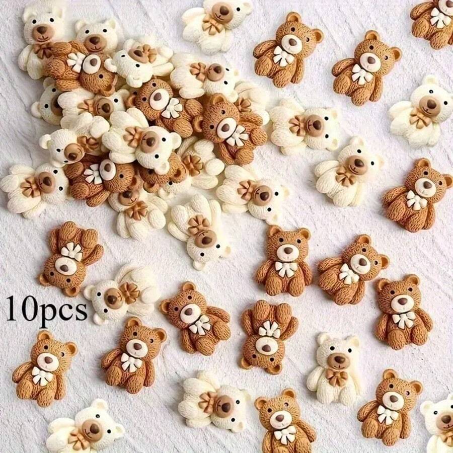 混色泰迪熊配饰 - DIY发夹和发带，可爱云母色DIY手机壳配饰，情人节礼物送给朋友 - 混色 - 查看 1