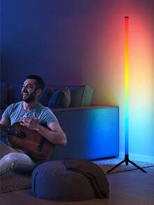 1pc RGB Gaming Room Ambient Light, Triangle Bracket/Round Table Bracket Two Options Decorative Light Suitable For Gaming Room Bedroom Atmosphere Arrangement - Multicolor - View 4