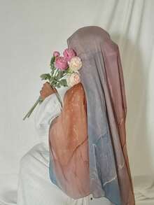 Hijab estampado em modal (1 peça), confortável, macio e respirável, ideal para uso diário com abaya. - Multicolorido - Ver 7