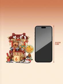 LOZ Perpetual Calendar Pink Bear Peach Blossom Building Block Set, Calendar Bear Lucky House Building Block Model, Street Scene Series Building Blocks, Peach Blossom House Assembly Building Block Toy, Collectible Souvenir, Best Holiday Gift, Christmas Gift - Multicolor - View 6