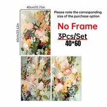 3pcs Soft-Toned Wildflower Print Paintings, Bohemian Plant Wall Paintings, Retro Floral Home Decoration, Frameless Modern Abstract Gallery Art, Wall Decoration, Canvas Paintings, Suitable For Living Room, Bedroom, Kitchen, Home Office, Cafe, Bar, Dormitory, Corridor, Room Decoration - Green - View 16