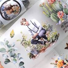 2米/卷 哑光城市小猫图案PET胶带 女士和纸胶带 装饰贴纸 适用于手账剪贴簿拼贴材料 100厘米环状 - 都市風格 - 查看 9