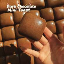 1pc Slow Rebound Dark Chocolate Mini Toast Squishy - Small Soft Stress Relief Fidget Toy , Christmas Stocking Stuffers Party Favor - Multicolor - View 5