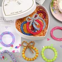 UPINS 1200 abalorio de plástico transparente de colores Kandi Rainbow a granel para manualidades corona bastón de caramelo abalorio de árbol de día festivo decoración de abalorio - TransparenteMulticolor - Ver 5