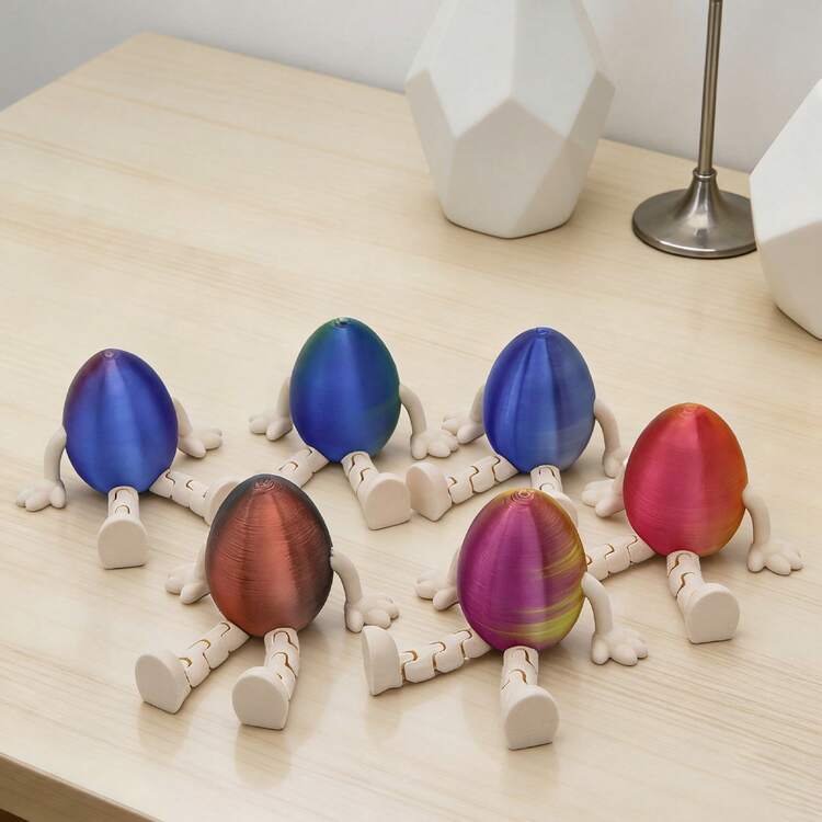 1个可移动复活节兔子彩蛋，3D打印装饰，创意礼物，兔子彩蛋摆件。这款可爱的复活节兔子彩蛋充满乐趣，非常适合与朋友分享，或作为桌面、客厅或窗台装饰。它是送给朋友、复活节、节日、生日、情人节或作为惊喜礼物的理想之选。 - 彩色 - 查看 2