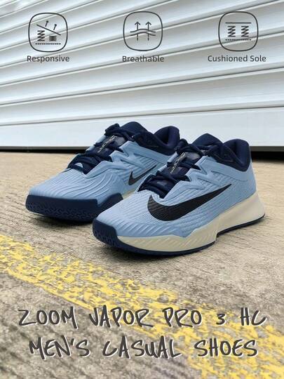 Nike Men's ZOOM VAPOR PRO 3 HC Tennis/Casual Shoes, Lightweight, Cushioned, Rebounding, Grip Stable, FZ2161-401
