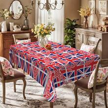 Toalha de mesa com estampa abstrata da bandeira britânica Union Jack (1 unidade) - Ideal para decoração de festas temáticas do Reino Unido, restaurantes e eventos. Feita em poliéster. Perfeita para decoração de festas e eventos em geral. - Multicolorido - Ver 4